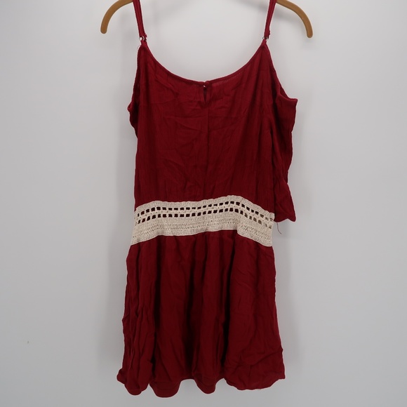 Willy Jay's Red Cold Shoulder Embroidered Dress - Picture 4 of 6